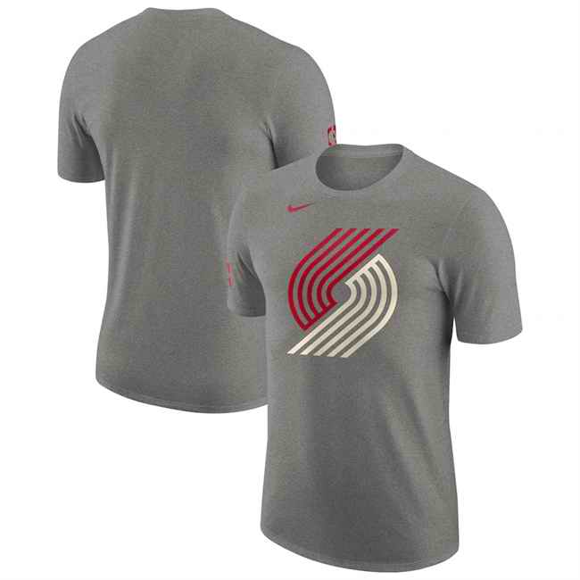 Men's Portland Trail Blazers Grey 2023/24 City Edition Essential Logo T-Shirt
