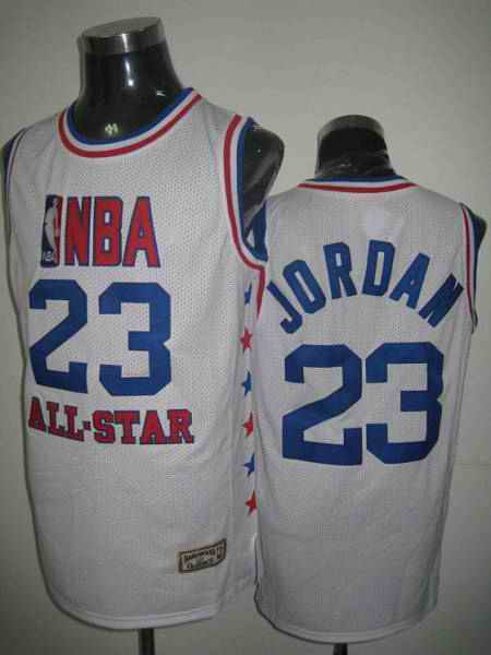 Bulls #23 Michael Jordan Stitched White 1985 All star Jersey