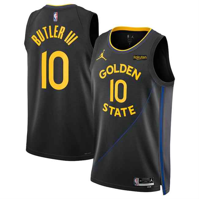 Men's Golden State Warriors #10 Jimmy Butler III Black 2025 Statement Edition Stitched Basketball Jersey
