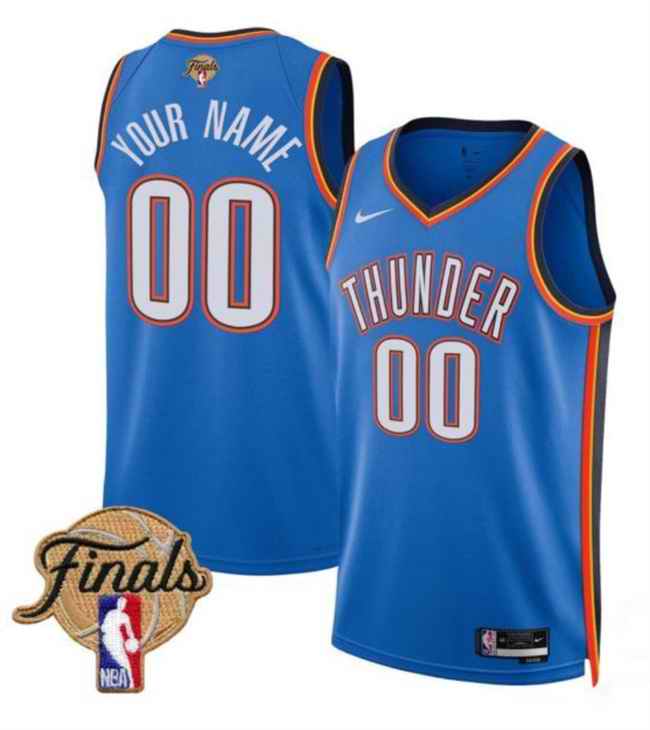 Men's Oklahoma City Thunder Active Player Custom Blue 2025 Icon Edition Stitched Basketball Jersey