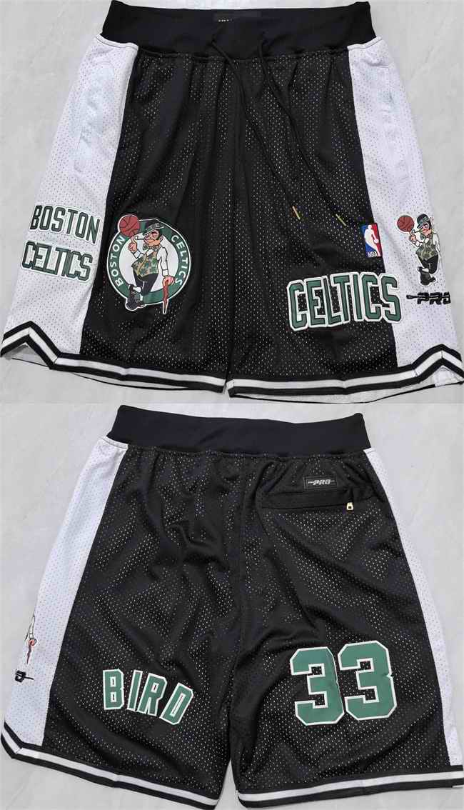 Men's Boston Celtics Black/White Shorts (Run Small)