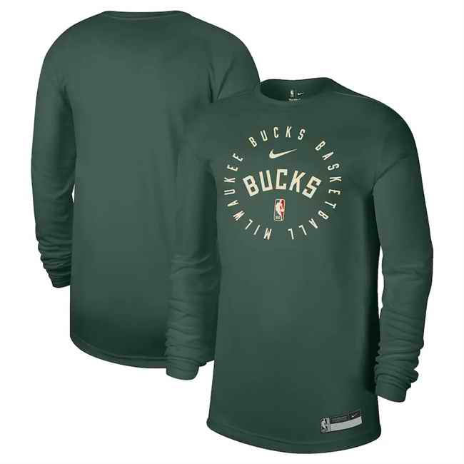 Men's Milwaukee Bucks Green 2024/25 Legend On-Court Practice Long Sleeve T-Shirt