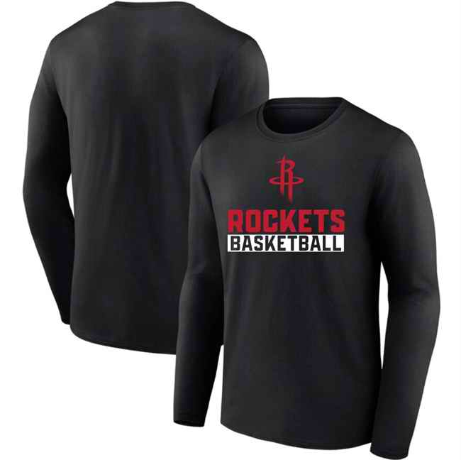 Men's Houston Rockets Black Let's Go Long Sleeve T-Shirt