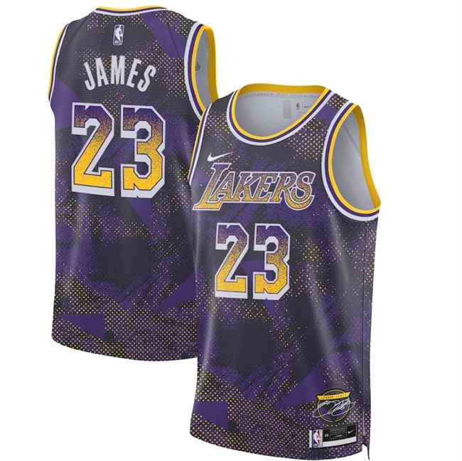 Men's Los Angeles Lakers #23 LeBron James Purple 2025 Select Series Swingman Stitched Basketball Jersey