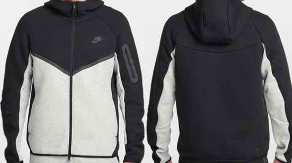 Men's Black/Gray Full-Zip Windrunner Hoodie