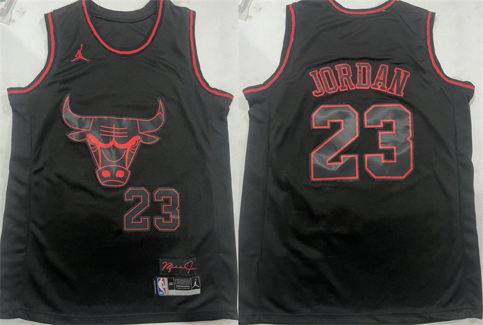 Men's Chicago Bulls #23 Michael Jordan Black Stitched Basketball Jersey