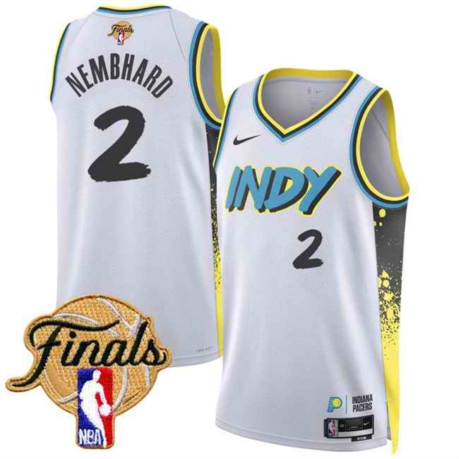 Men's Indiana Pacers #2 Andrew Nembhard White 2024/25 City Edition  Stitched Basketball Jersey