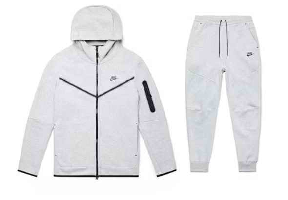 Men's Gray Tech Fleece Full-Zip Hoodie & Joggers Set