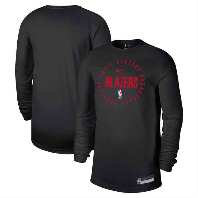 Men's Portland Trail Blazers Black 2024/25 Legend On-Court Practice Long Sleeve T-Shirt