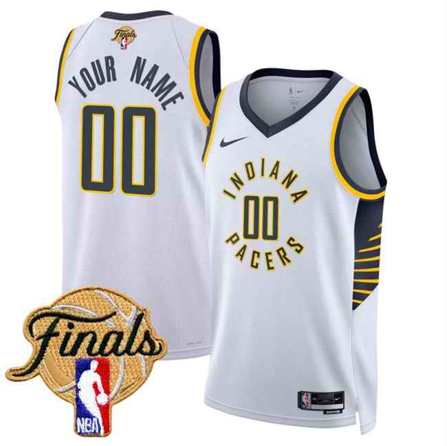 Men's Indiana Pacers Active Player Custom White 2025 Finals Association Edition Stitched Basketball Jersey