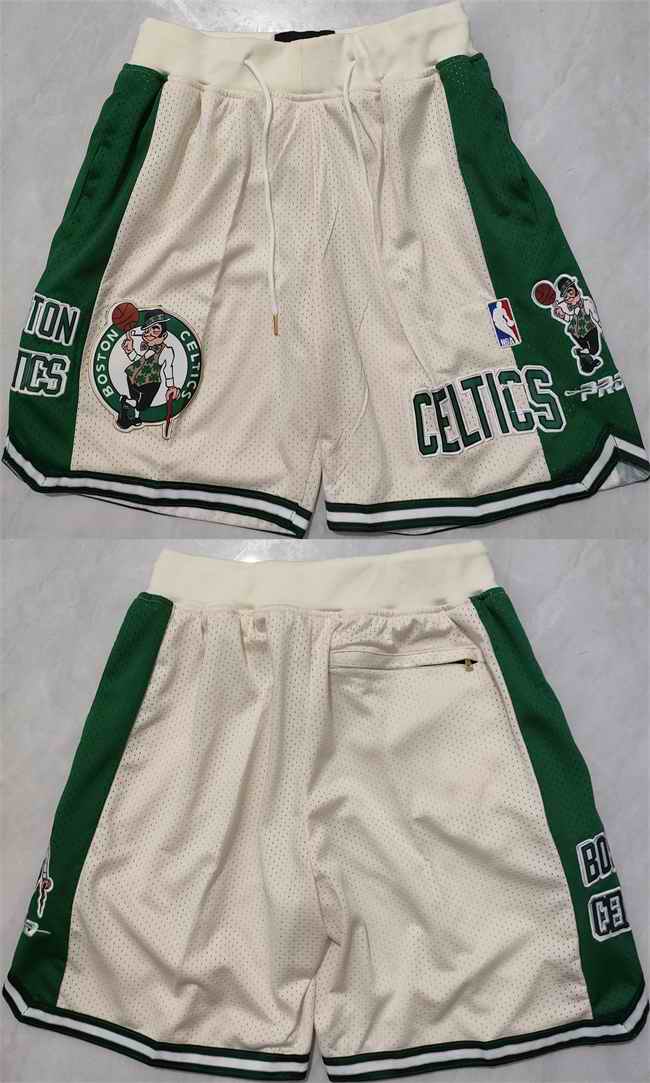 Men's Boston Celtics White/Green Shorts (Run Small)