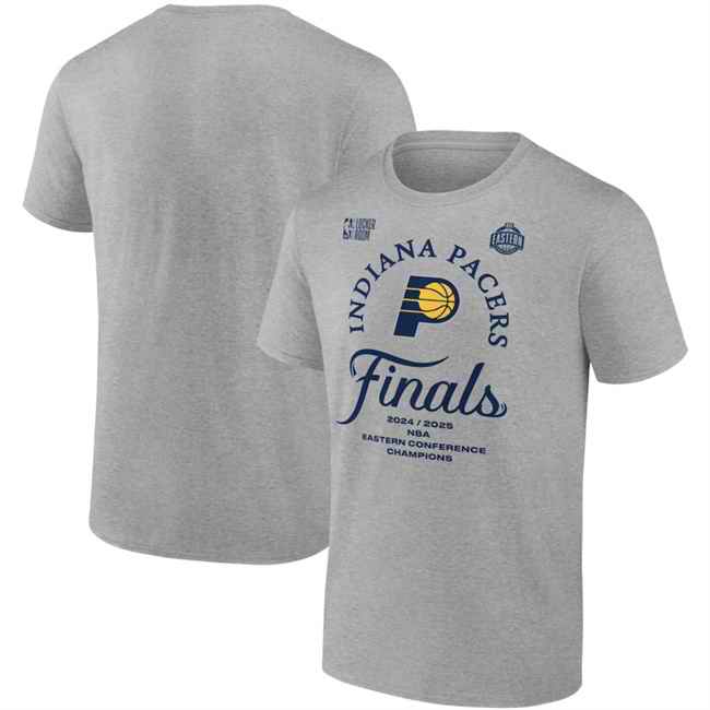 Men's Indiana Pacers Steel Grey 2025 Eastern Conference Champions Locker Room T-Shirt