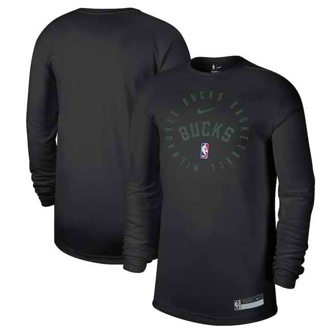 Men's Milwaukee Bucks Black 2024/25 Legend On-Court Practice Long Sleeve T-Shirt