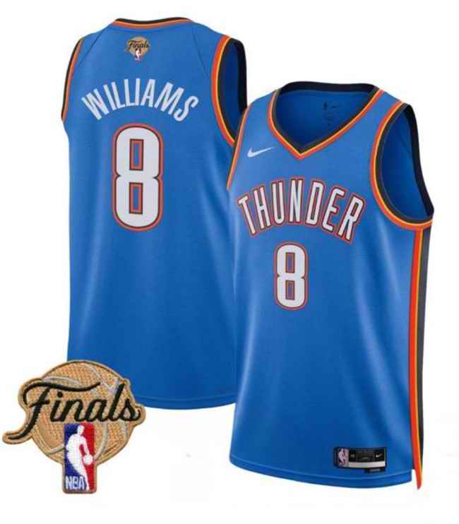 Men's Oklahoma City Thunder #8 Jalen Williams Blue 2025 Finals Icon Edition Stitched Basketball Jersey
