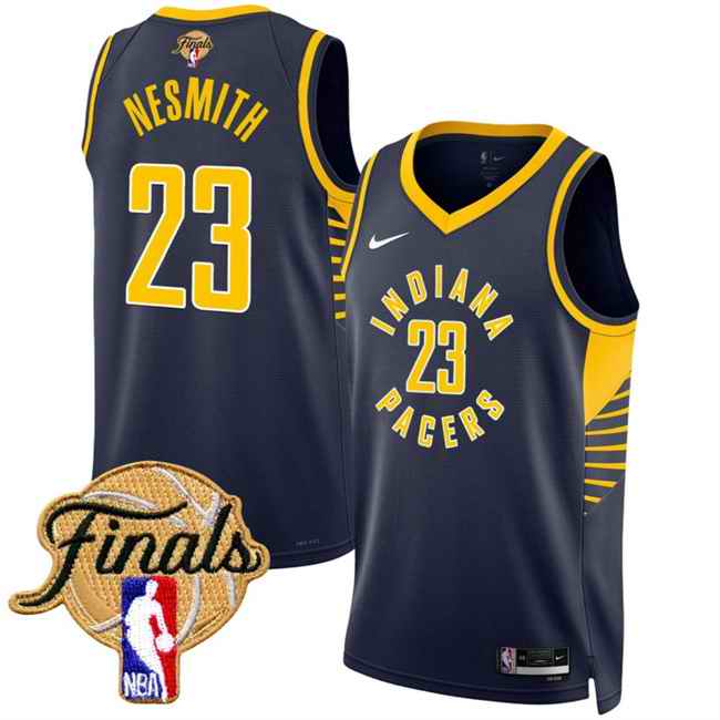 Men's Indiana Pacers #23 Aaron Nesmith Navy 2025 Finals Icon Edition Stitched Basketball Jersey