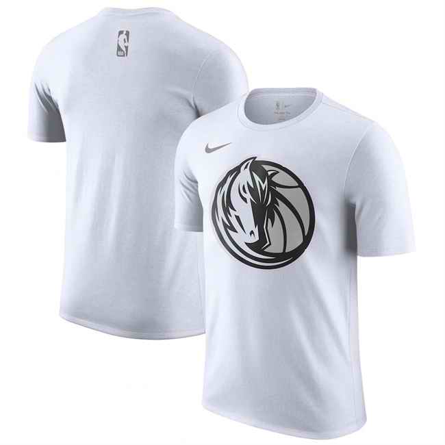 Men's Dallas Mavericks White 2024/25 City Edition Essential Logo T-Shirt