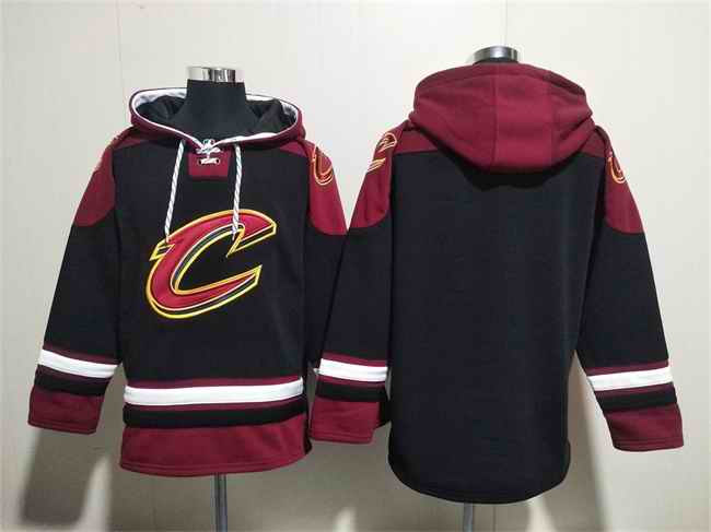 Men's Cleveland Cavaliers Blank Black/Red Ageless Must-Have Lace-Up Pullover Hoodie