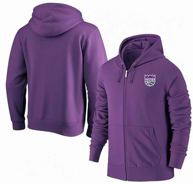 Men's Sacramento Kings Purple Primary Logo Full-Zip Hoodie