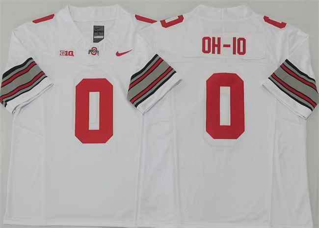 Men's Ohio State Buckeyes #0 OH-IO White 2025 F.U.S.E. Limited Stitched Jersey
