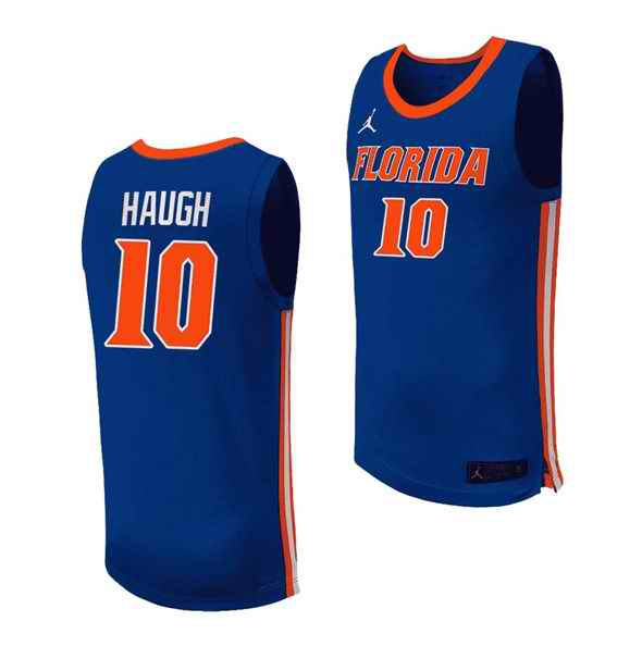 Men's Florida Gators #10 Thomas Haugh Royal Stitched Basketball Jersey