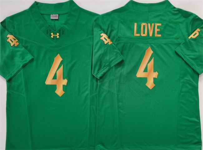 Men's Notre Dame Fighting Irish #4 Jeremiyah Love Green 2025 F.U.S.E. Limited Stitched Jersey