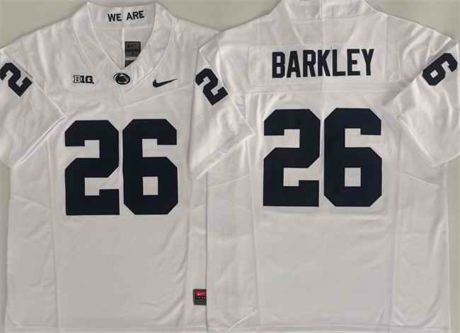 Men's Penn State Nittany Lions #26 Saquon Barkley White 2024 F.U.S.E. Stitched Jersey