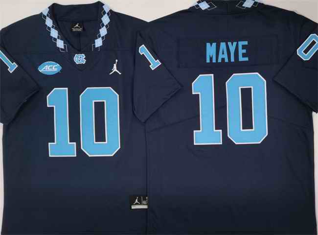 Men's North Carolina Tar Heels #10 Drake Maye Navy Limited College Stitched Jersey