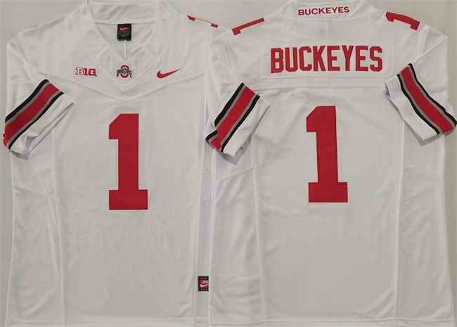 Men's Ohio State Buckeyes #1 Buckeyes White 2025 F.U.S.E. Limited Stitched Jersey