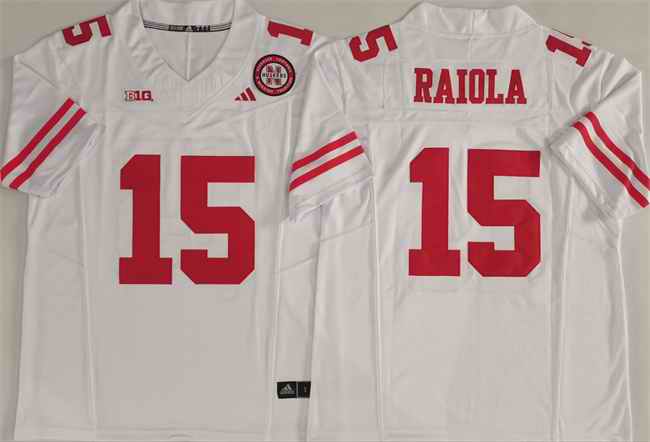 Men's Nebraska Cornhuskers #15 Dylan Raiola White F.U.S.E. With Patch Vapor Limited Stitched Football Jersey