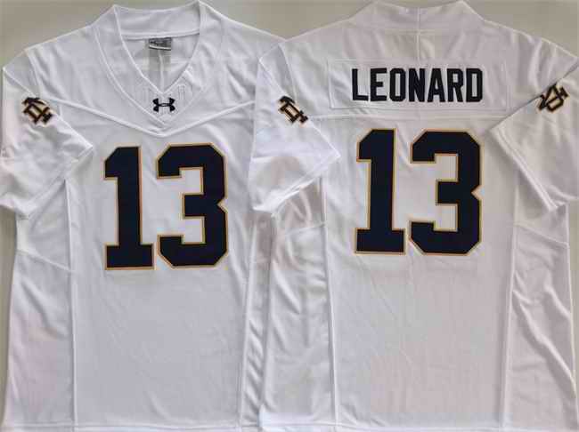 Men's Notre Dame Fighting Irish #13 Riley Leonard White 2024 F.U.S.E. Limited Stitched Jersey