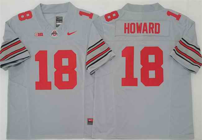Men's Ohio State Buckeyes #18 Will Howard Grey 2025 F.U.S.E. Limited Stitched Jersey