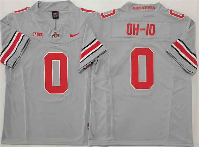 Men's Ohio State Buckeyes #0 OH-IO Grey 2025 F.U.S.E. Limited Stitched Jersey