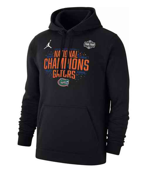 Men's Florida Gators Black 2025 Champions Locker Room Basketball Pullover Hoodie