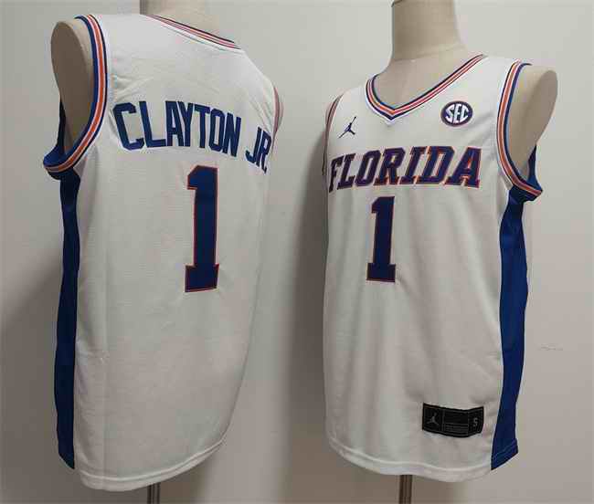 Men's Florida Gators #1 Walter Clayton Jr. White Stitched Basketball Jersey