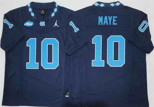 Men's North Carolina Tar Heels #10 Drake Maye Navy F.U.S.E.  Limited College Stitched Jersey