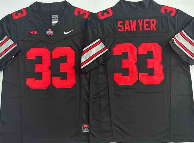 Men's Ohio State Buckeyes #33 Jack Sawyer Black 2025 F.U.S.E. Limited Stitched Jersey