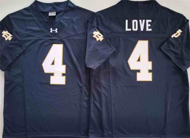 Men's Notre Dame Fighting Irish #4 Jeremiyah Love Navy 2025 F.U.S.E. Limited Stitched Jersey