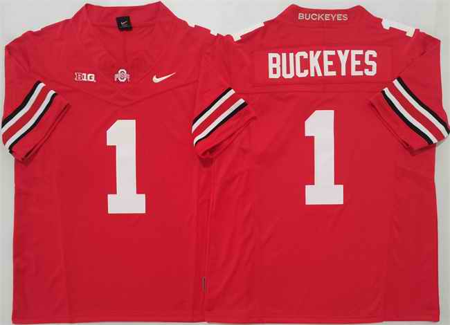 Men's Ohio State Buckeyes #1 Buckeyes Red 2025 F.U.S.E. Limited Stitched Jersey