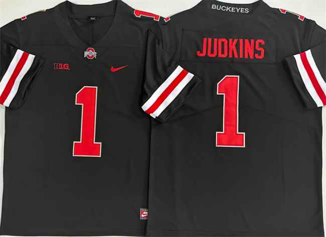 Men's Ohio State Buckeyes #1 Quinshon Judkins Black Limited Stitched Jersey