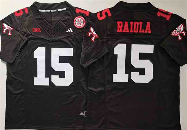 Men's Nebraska Cornhuskers #15 Dylan Raiola Black F.U.S.E. With Patch Vapor Limited Stitched Football Jersey