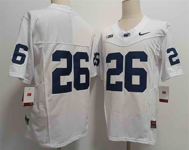 Men's Penn State Nittany Lions #26 Saquon Barkley White 2024 F.U.S.E. Stitched Jersey