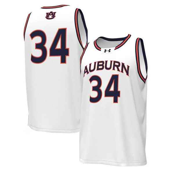 Men's Auburn Tigers ACTIVE PLAYER Custom White Stitched Basketball Jersey