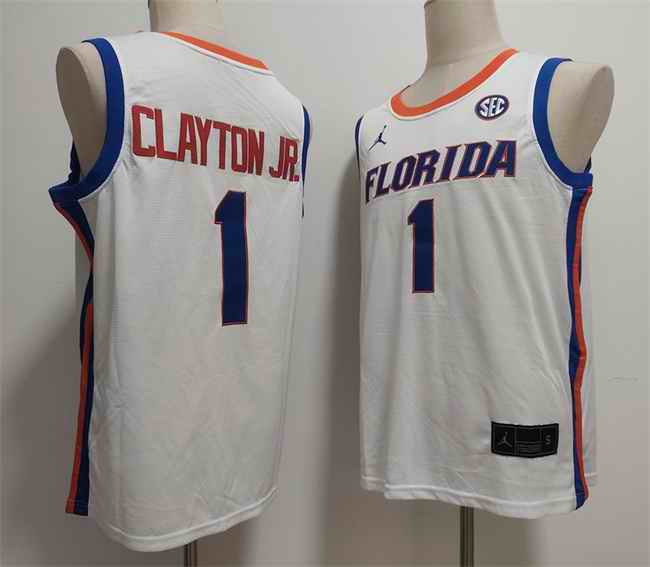 Men's Florida Gators #1 Walter Clayton Jr. White Stitched Basketball Jersey