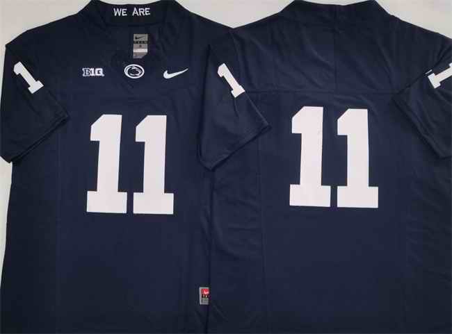 Men's Penn State Nittany Lions #11 Abdul Carter Navy 2024 F.U.S.E. No Name Stitched Jersey