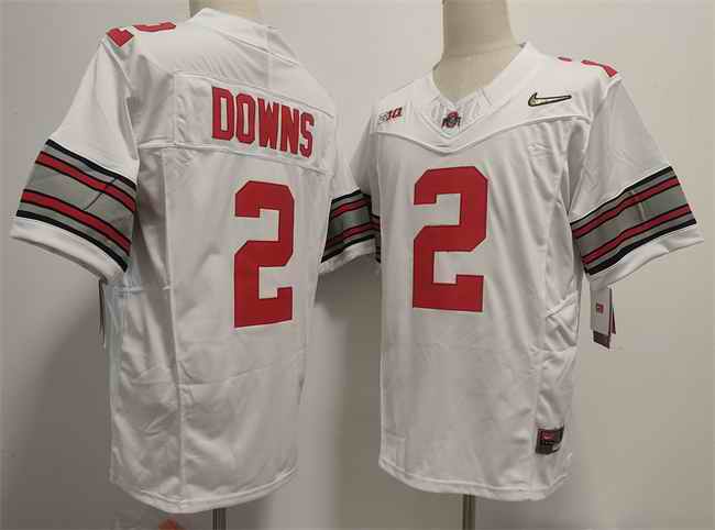 Men's Ohio State Buckeyes #2 Caleb Downs White F.U.S.E. Limited Stitched Jersey