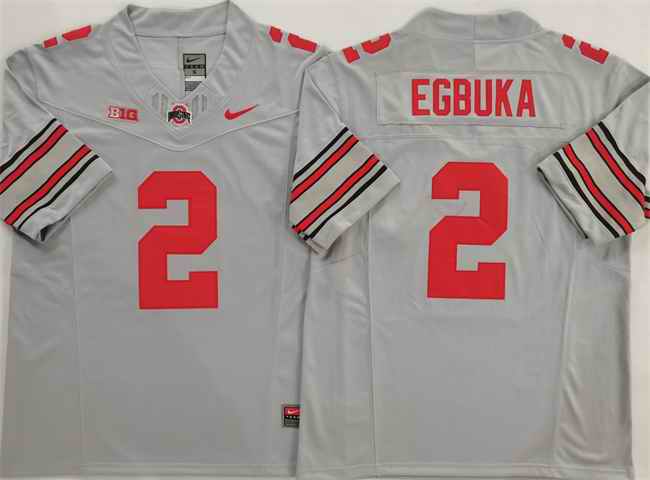 Men's Ohio State Buckeyes #2 Emeka Egbuka Grey 2025 F.U.S.E. Limited Stitched Jersey