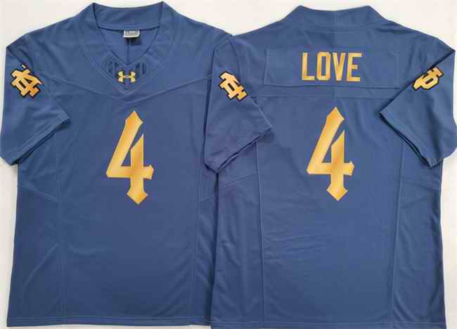 Men's Notre Dame Fighting Irish #4 Jeremiyah Love Navy Blue  2025 F.U.S.E. Limited Stitched Jersey