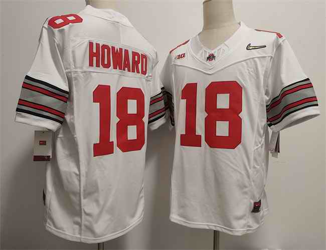 Men's Ohio State Buckeyes #18 Will Howard White F.U.S.E. Limited Stitched Jersey