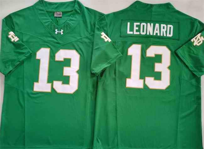 Men's Notre Dame Fighting Irish #13 Riley Leonard Green 2024 F.U.S.E. Limited Stitched Jersey