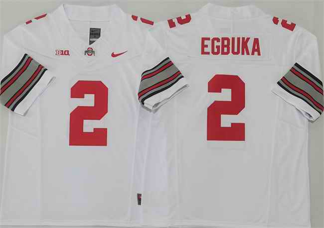 Men's Ohio State Buckeyes #2 Emeka Egbuka White 2025 F.U.S.E. Limited Stitched Jersey
